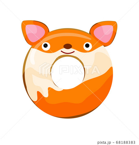 Cute fox donut vector illustration 68188383