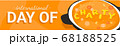 International charity day horizontal banner template with hot tasty soup and the word charity made up of noodles. Charity event announcement illustration. Non profit organizations and volunteering. 68188525