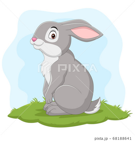 Cartoon happy rabbit in the grass Cartoon happy rabbit in the grass 68188641