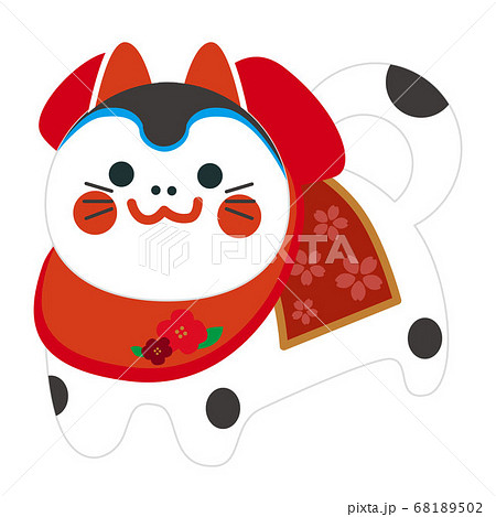 日本文化素材 縁起物狛犬のイラスト素材
