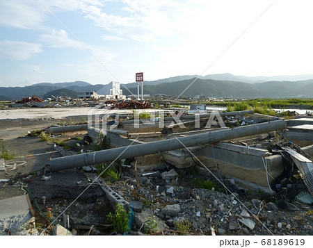東日本大震災　陸前高田市の風景 68189619