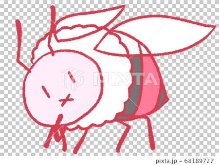 柔和的蜜蜂（紅色）翹起脖子 68189727