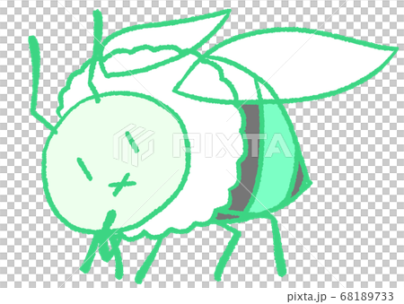 蠟筆色的蜜蜂，使脖子傾斜（綠松石色） 68189733