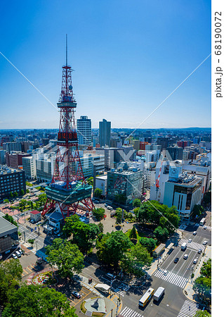 札幌　テレビ塔　都市風景　オリンピックマラソン 68190072