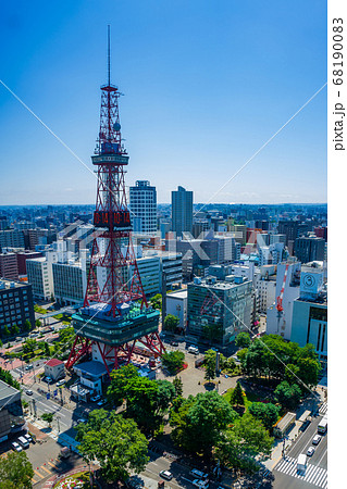 札幌　テレビ塔　都市風景　オリンピックマラソン 68190083