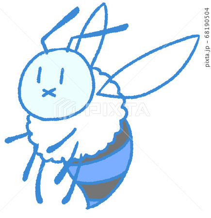 飛ぶパステルカラーのミツバチ（青色） 68190504