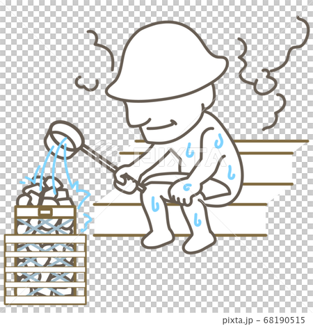 サウナを楽しむシニア【セルフロウリュ】 68190515