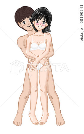 由貴　抱き合う若い男女　セックスをイメージしたイラスト34 68190541