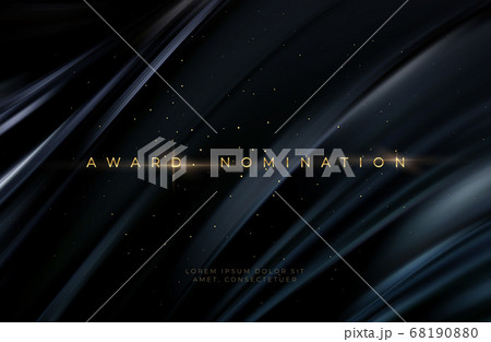 Awarding the nomination ceremony luxury black wavy background with golden glitter sparkles. Vector background 68190880