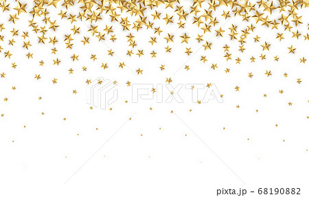 Gold stars. Falling gold foil confetti abstract decoration for party, birthday celebration, anniversary or event, festive. Festive decor. Vector illustration 68190882