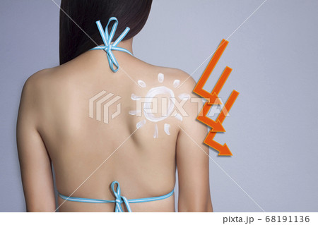 UV reflection skin after protection. Skin care concept UV reflection skin after protection. Skin care concept 68191136