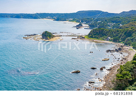 静岡県下田市 尾ヶ崎ウイングから見た海岸線 静岡県下田市 尾ヶ崎ウイングから見た海岸線 68191898