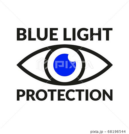 Blue light protection blue eye outline icon symbol 68196544