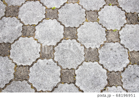 規則的な模様の白い地面のタイルの写真素材