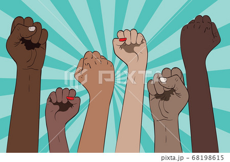 Fists raised up banner Fists raised up banner 68198615