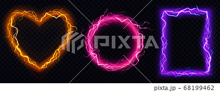Vector realistic electric lightning frames Vector realistic electric lightning frames 68199462