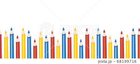 Pencils seamless horizontal vector border for kids. Use for back to school decor, kids, children 68199716