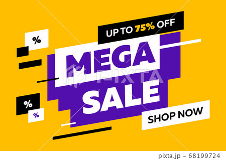 Abstract diagonal shapes for sale flyers on yellow 68199724