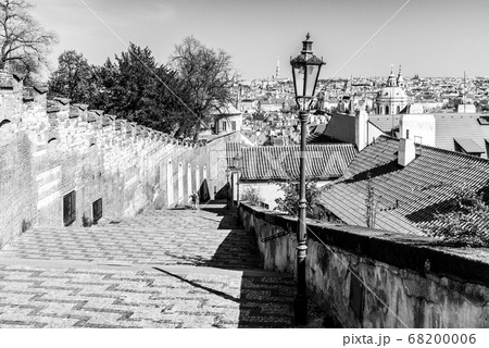 Castle Stairs of Prague Castle leads down to Lesser Town with Saint Nicholas church, Praha, Czech Republic Castle Stairs of Prague Castle leads down to Lesser Town with Saint Nicholas church, Praha, Czech Republic 68200006