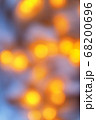 Background from blurry light lights of fir-tree garland on dark. Copy space 68200696