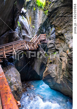 Sigmund Thun Gorge. Cascade valley of wild Kapruner Ache near Kaprun, Austria Sigmund Thun Gorge. Cascade valley of wild Kapruner Ache near Kaprun, Austria 68200968