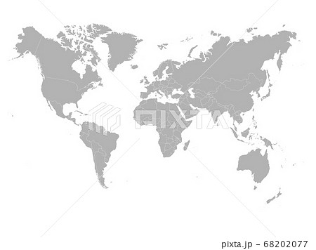 Grey World map on white background. High detail-插圖素材