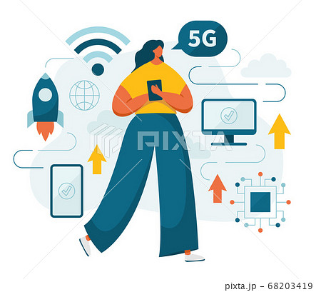 5g network fifth generation high speed and people 68203419