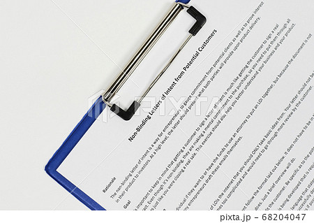 Non-binding letter of Intent from potential customers 68204047