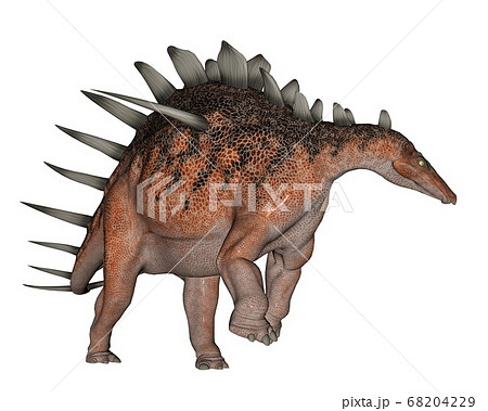 Kentrosaurus dinosaur walking - 3D render 68204229