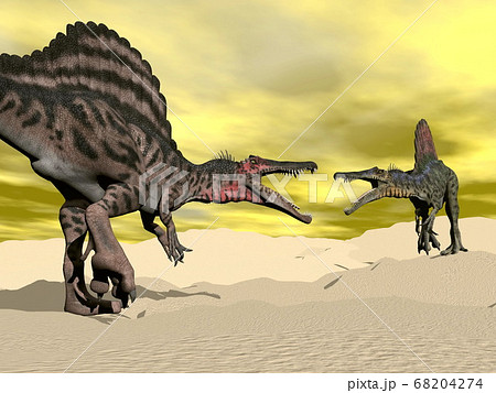 Spinosaurus dinosaur fighting - 3D render Spinosaurus dinosaur fighting - 3D render 68204274