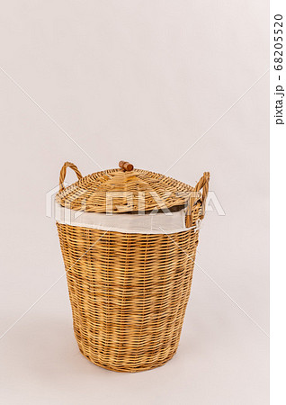 wicker basket for dirty laundry white background isolated wicker basket for dirty laundry white background isolated 68205520