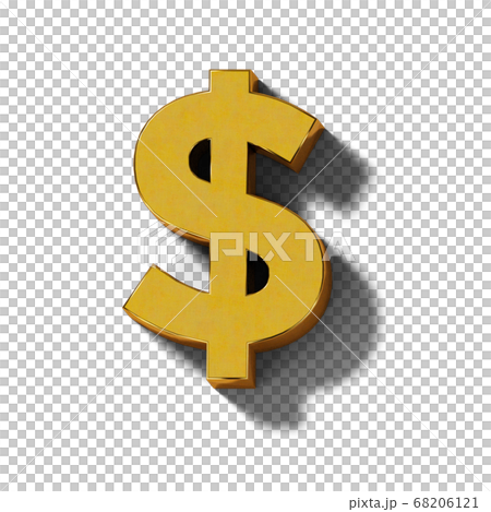 リアルなゴールド製のブロックの文字 背景透過 のイラスト素材