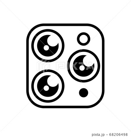 triple camera simple icon on a white isolated background triple camera simple icon on a white isolated background 68206498