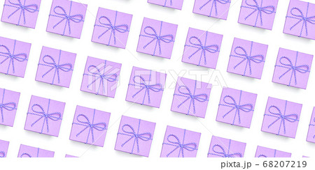 flat lay craft box isolated on white pattern 68207219