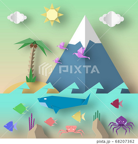 Origami Style Crafted out of Paper. Origami Style Crafted out of Paper. 68207362