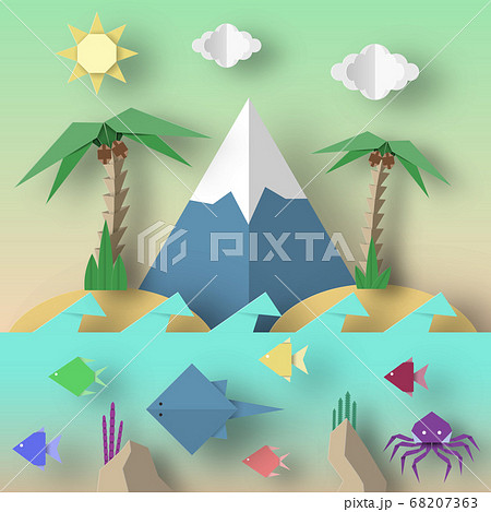 Origami Style Crafted out of Paper. Origami Style Crafted out of Paper. 68207363