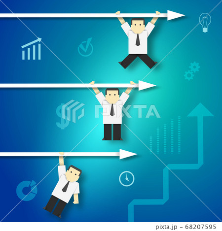 Businessmans Jumped at the Opportunities. 68207595