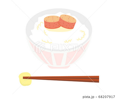 ご飯とめんたいこのベクターイラスト　辛子明太子　 68207917