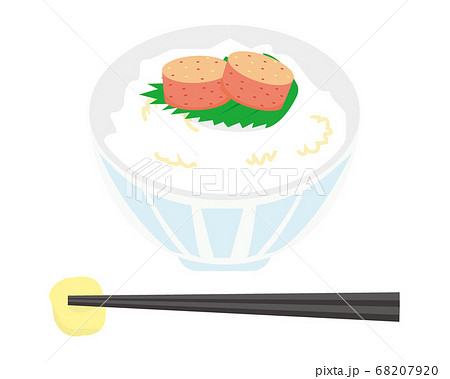 ご飯とめんたいこのベクターイラスト 辛子明太子 のイラスト素材 6079