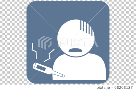 Icon illustration of a person who has a fever and is sick 68208127