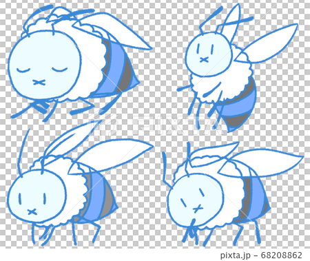 4 pastel bees (blue) 68208862