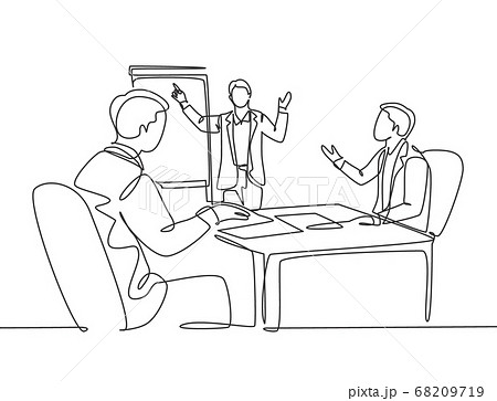 Single continuous line drawing of young happy... - Stock Illustration  [68209719] - PIXTA