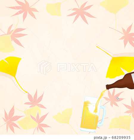 秋のビールのイメージの和柄背景イラスト 秋のビールのイメージの和柄背景イラスト 68209935