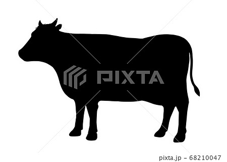牛のシルエット素材のイラスト素材