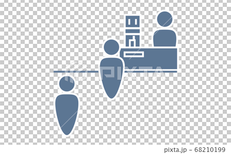 Icon illustration that recommends to line up with a wide space 68210199
