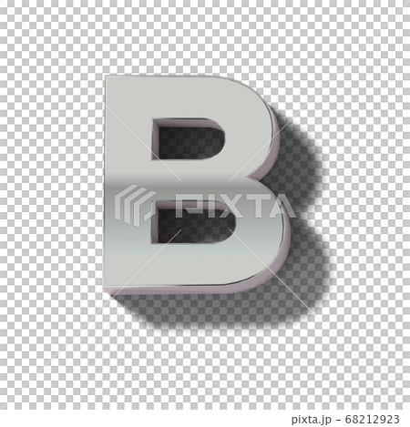 現實的銀印刷體字母 68212923