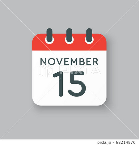 Calendar icon day 15 November, template icon day 68214970