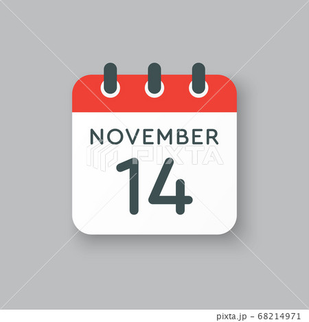Calendar icon day 14 November, template icon day 68214971