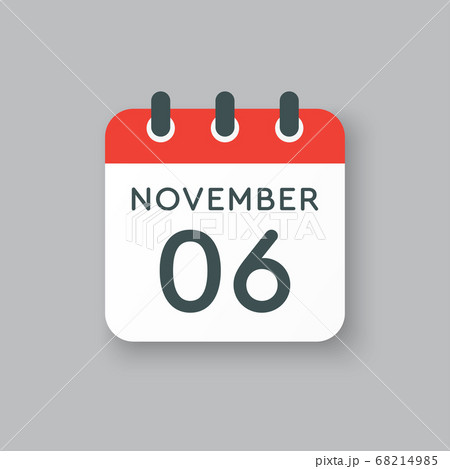 Calendar icon day 6 November, template icon day Calendar icon day 6 November, template icon day 68214985
