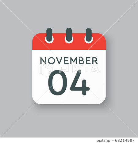 Calendar icon day 4 November, template icon day Calendar icon day 4 November, template icon day 68214987